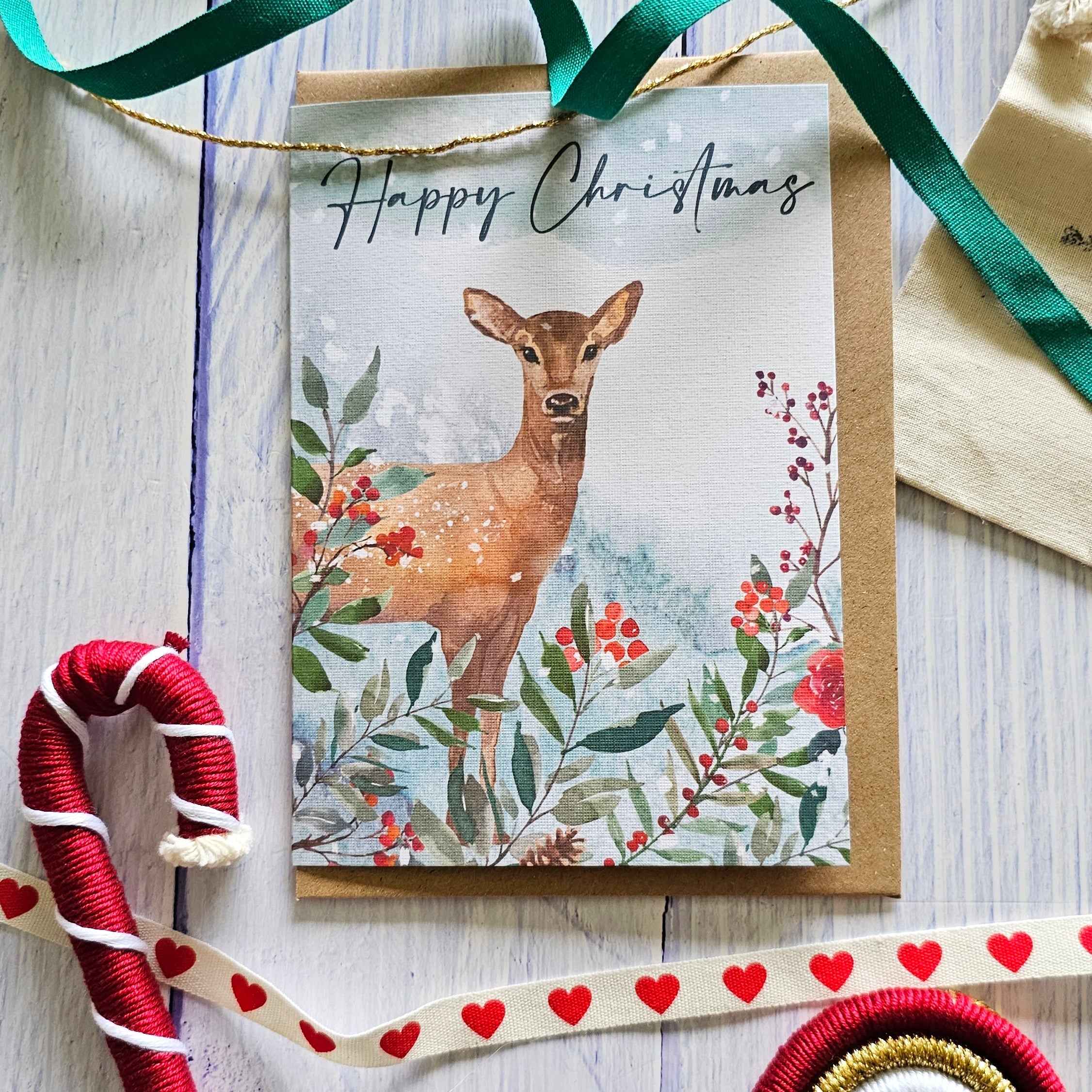 Happy Christmas Deer - Christmas Card