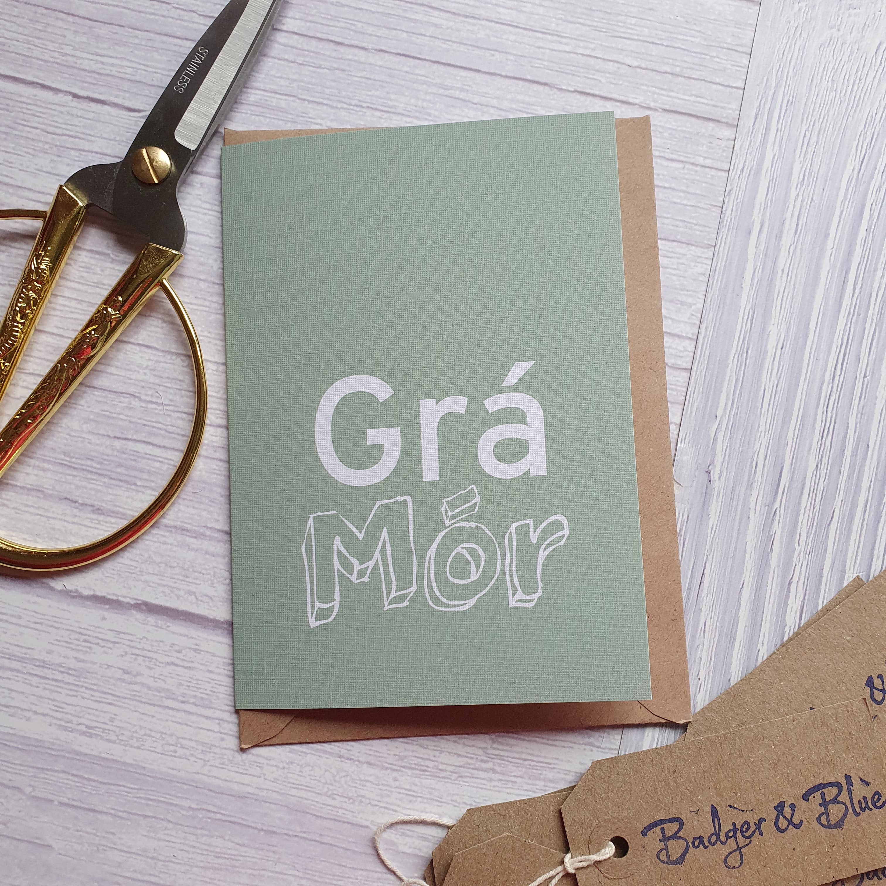 Grá Mór (Sage green) - Greeting Card