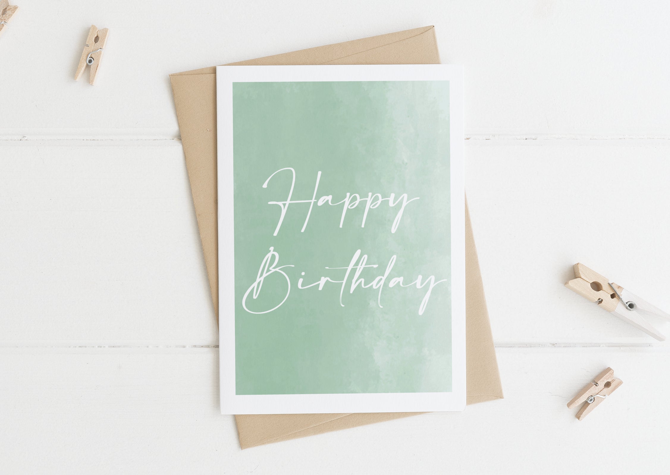 Green Happy Birthday - Greeting Card