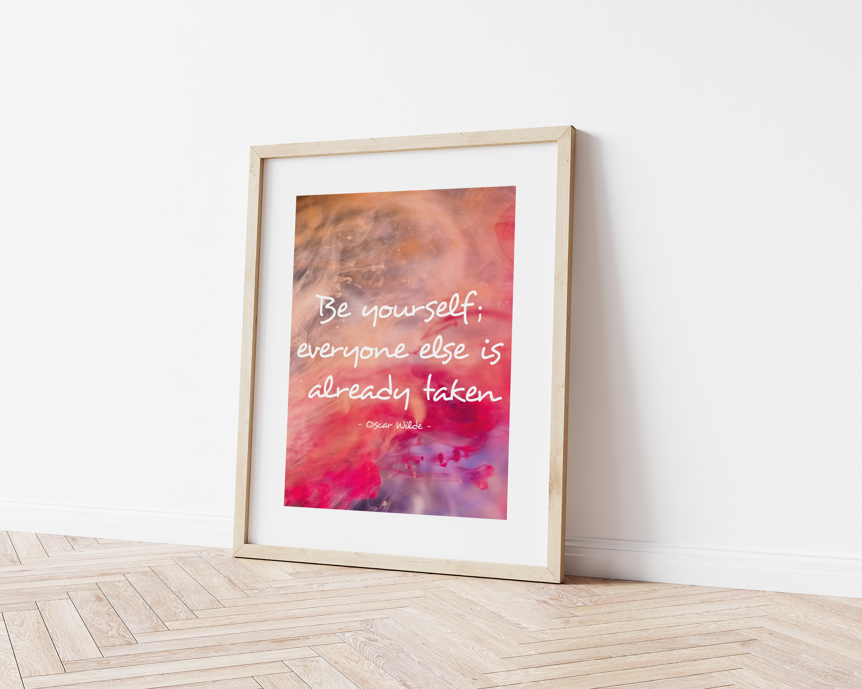 oscar wilde print with quote ''be yourself; everyone else is already taken