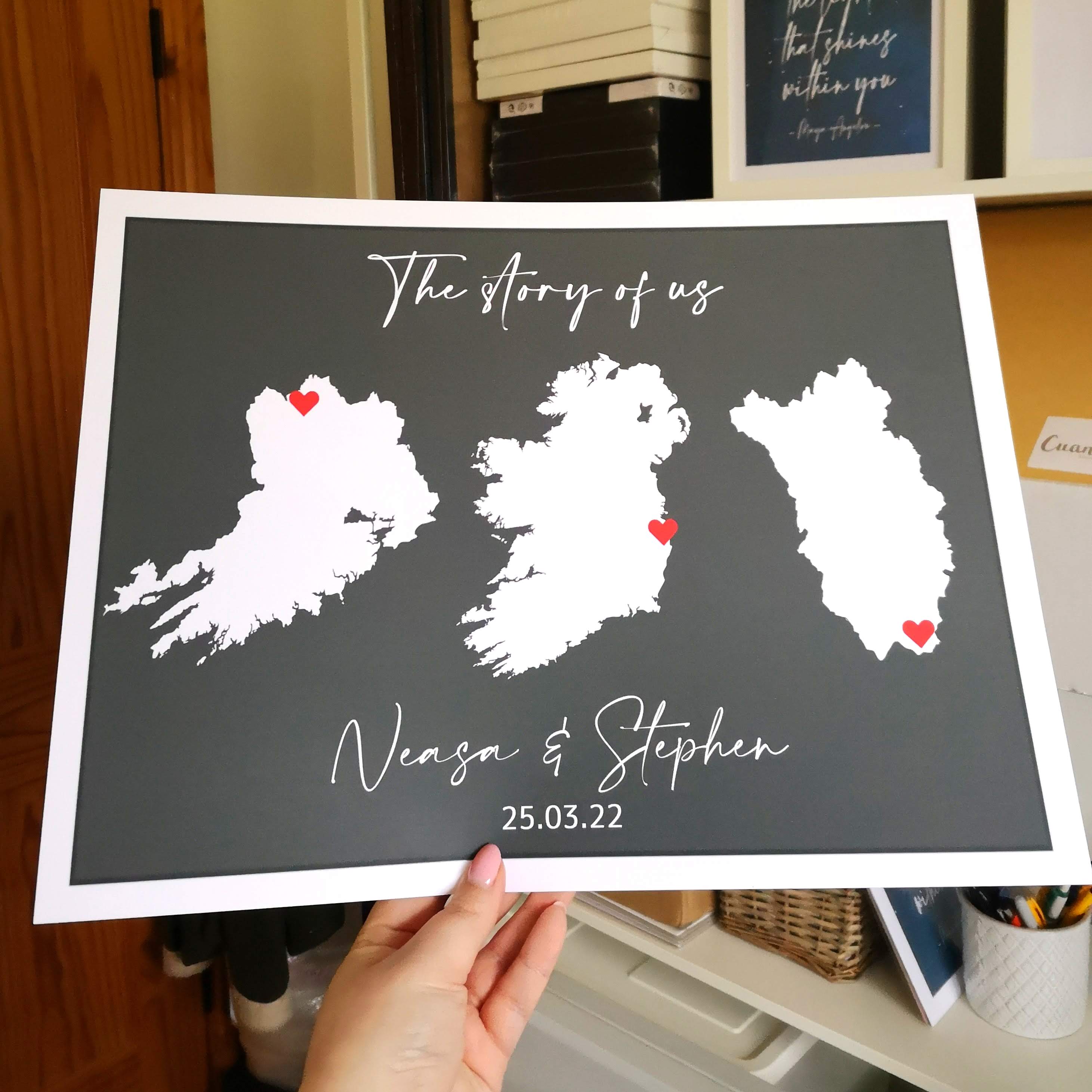 The Story Of Us - Personalised Engagement/Anniversary Print