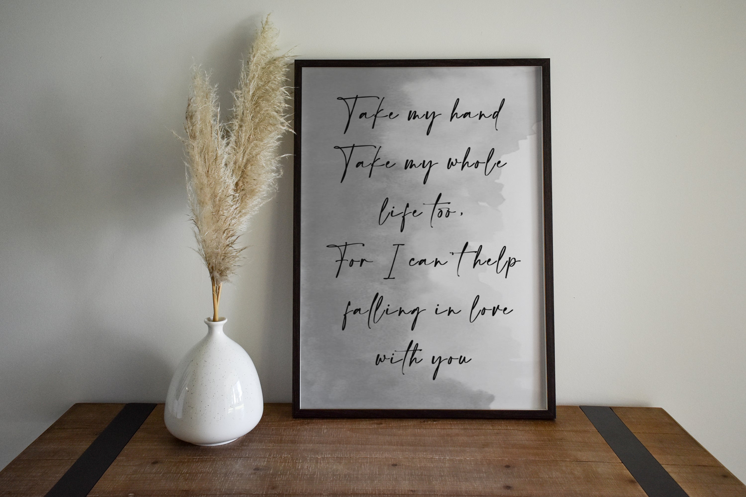 A4 / A3 - Can't help falling in love | Wedding Song Wall Art