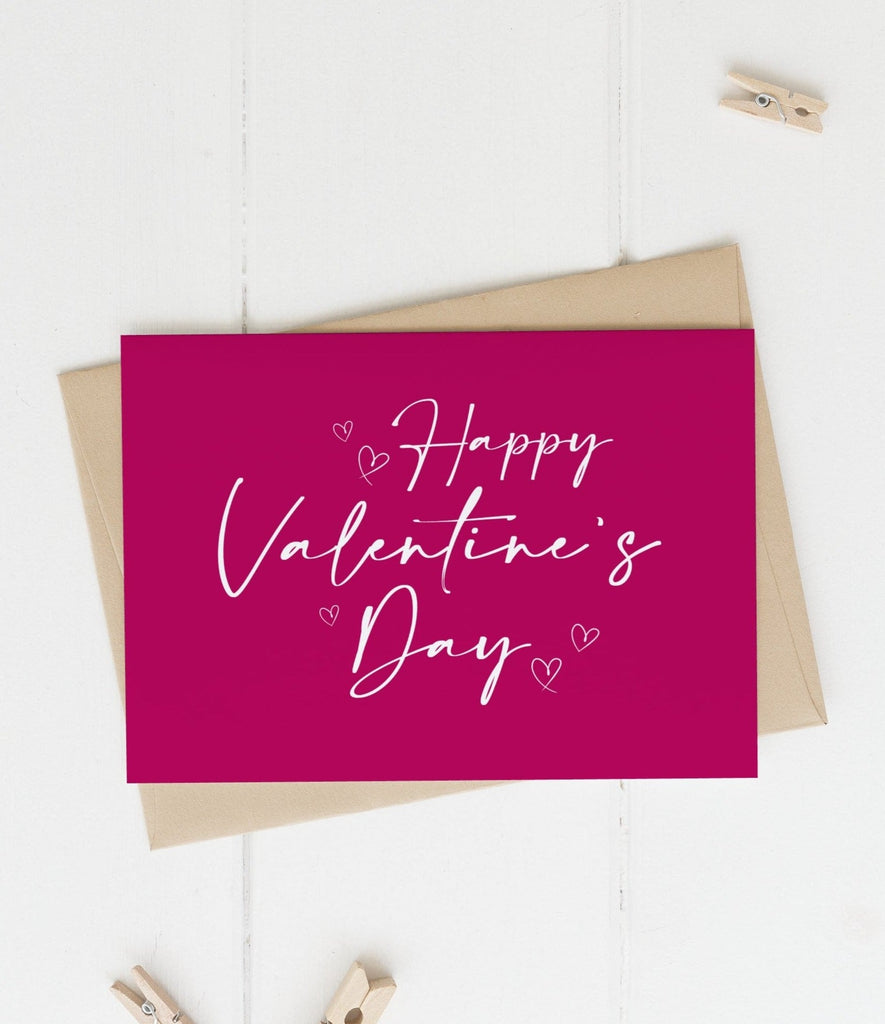 happy valentines day script writing irish valentines day card bright magenta card